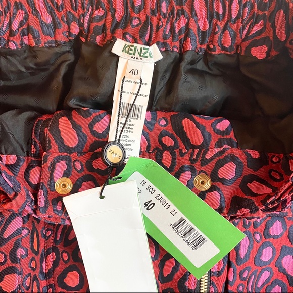 Kenzo Leopard Print Mini Skirt Pink/Red Medium - Picture 6 of 11